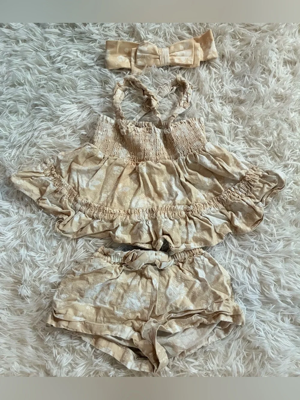 Haute Hippie Resort Beach Tropical Floral Linen Blend Matching Outfit Girls 4T